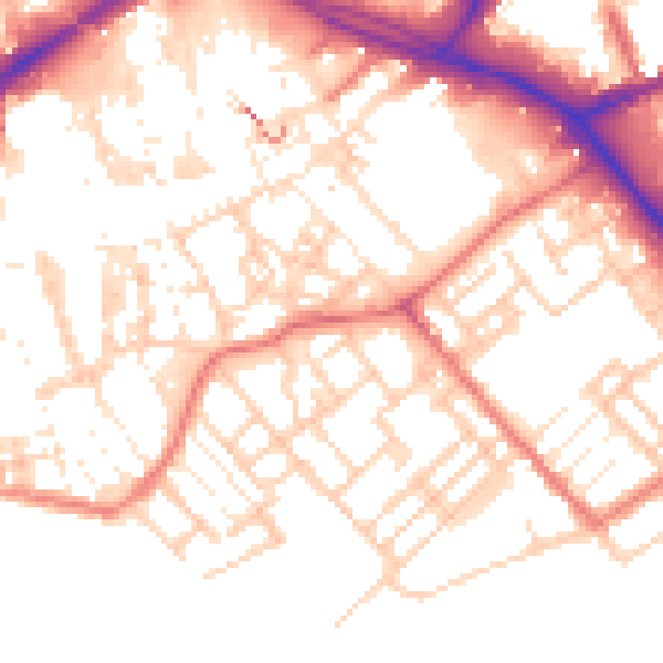 Daytime road noise heatmap for PR1 3RL
