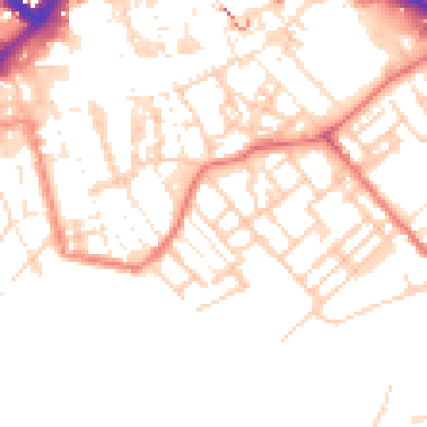 Daytime road noise heatmap for PR1 3RU