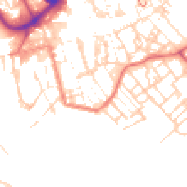 Daytime road noise heatmap for PR1 3TN