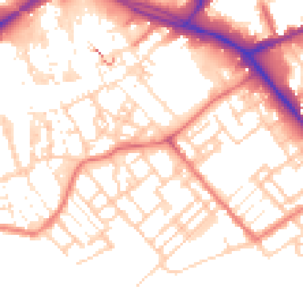 Daytime road noise heatmap for PR1 3XL