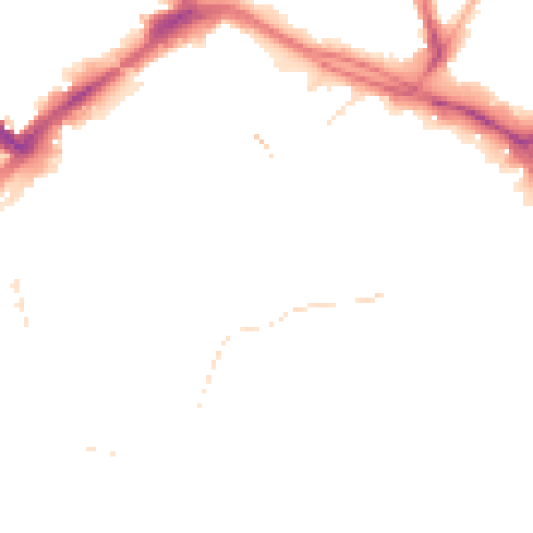 Night-time road noise heatmap for PR1 3XU