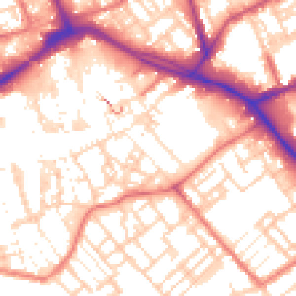 Daytime road noise heatmap for PR1 3YR