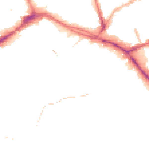 Night-time road noise heatmap for PR1 3YR