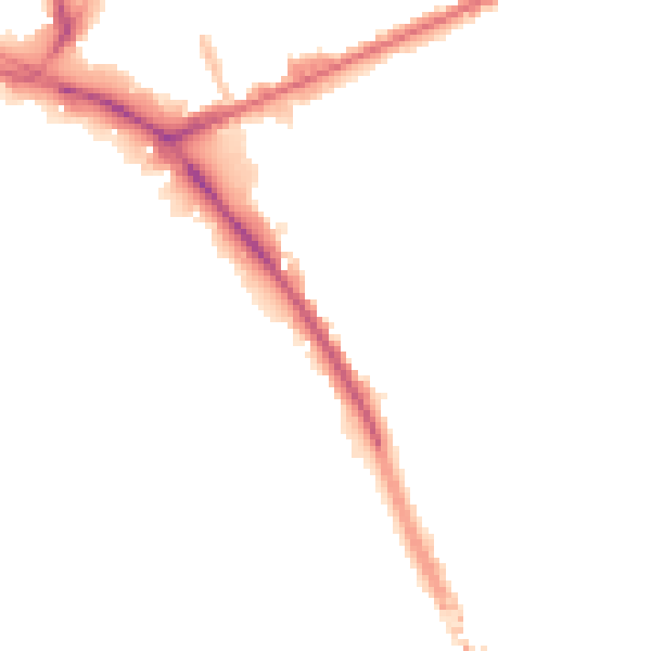 Night-time road noise heatmap for PR1 4BA