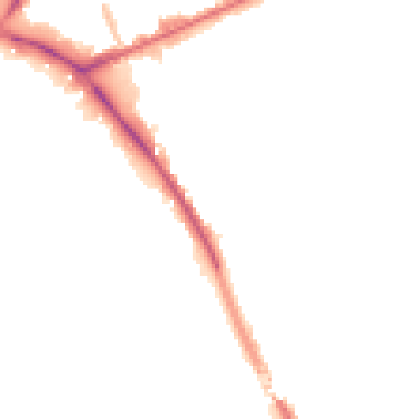 Night-time road noise heatmap for PR1 4BL