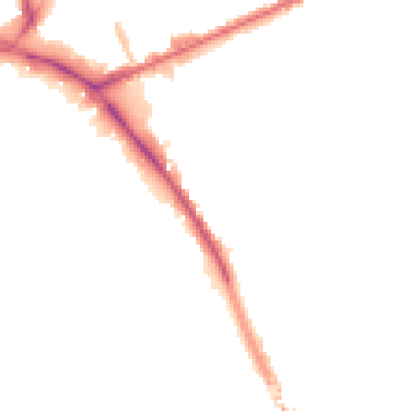 Night-time road noise heatmap for PR1 4BP