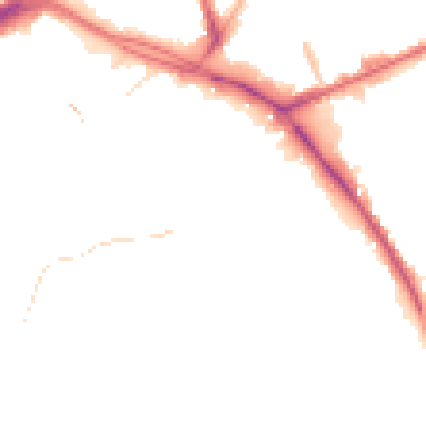 Night-time road noise heatmap for PR1 4HP