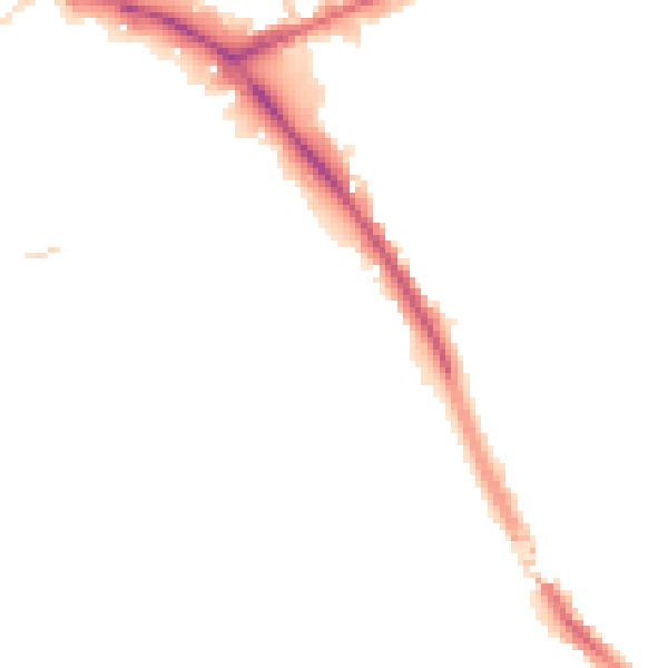 Night-time road noise heatmap for PR1 4JY