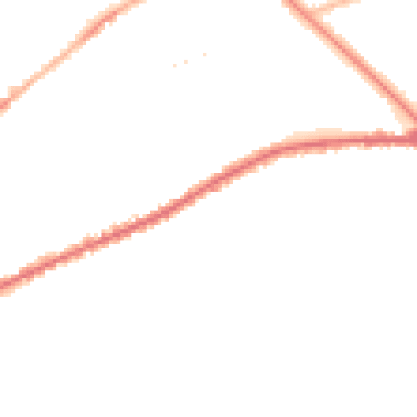 Night-time road noise heatmap for PR1 4QL