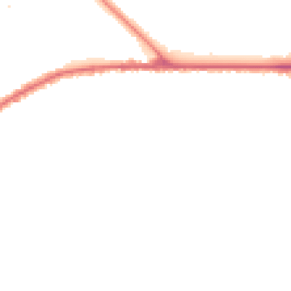 Night-time road noise heatmap for PR1 4RP
