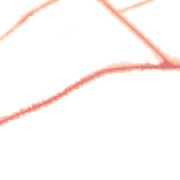 Night-time road noise heatmap for PR1 4TL