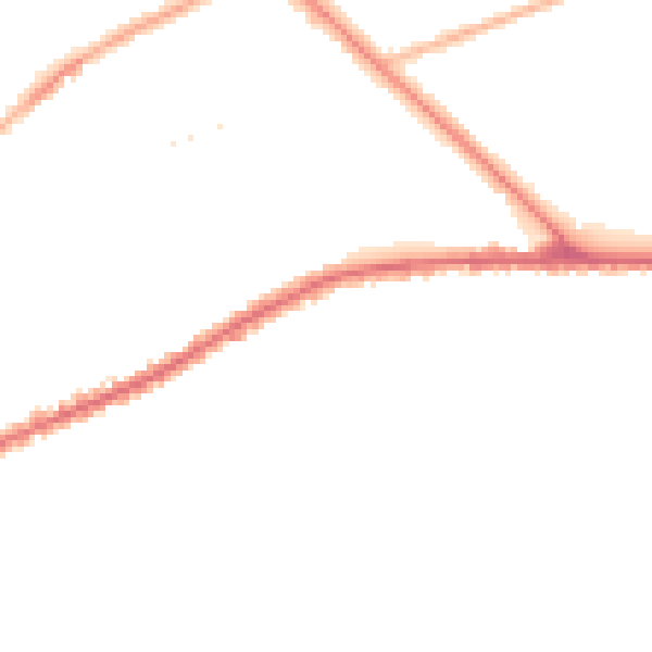 Night-time road noise heatmap for PR1 4TP