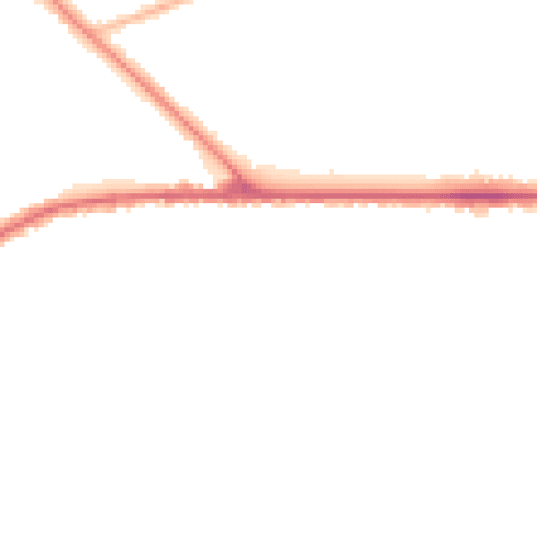 Night-time road noise heatmap for PR1 4UD
