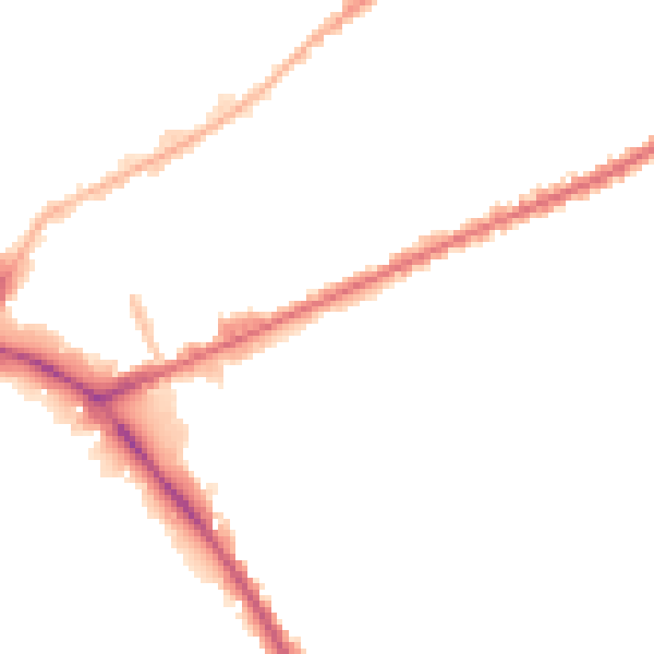Night-time road noise heatmap for PR1 4YR