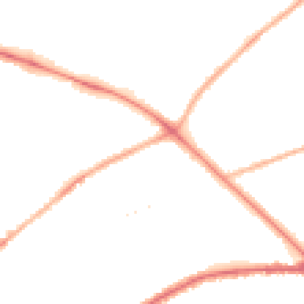 Night-time road noise heatmap for PR1 5RP