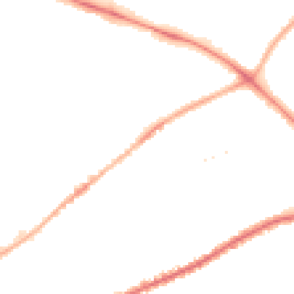 Night-time road noise heatmap for PR1 5RT
