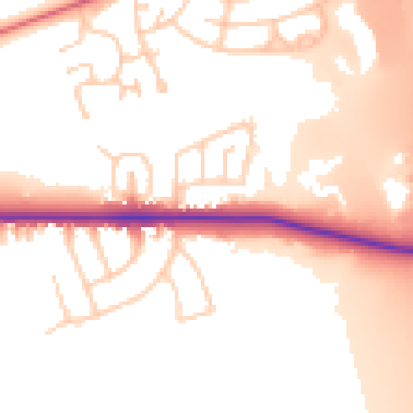Daytime road noise heatmap for PR1 5TQ