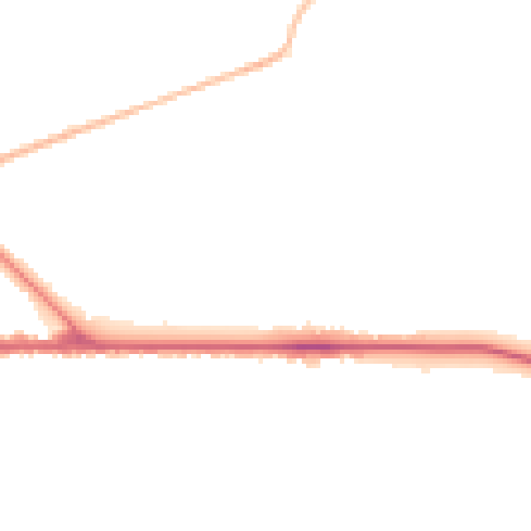 Night-time road noise heatmap for PR1 5UA