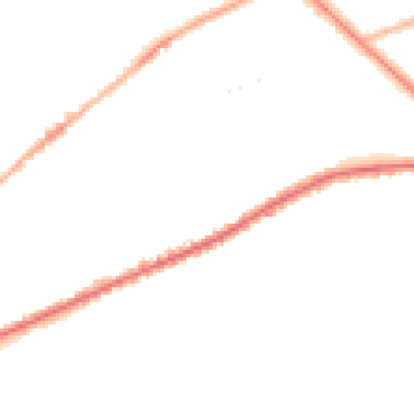 Night-time road noise heatmap for PR1 5YN