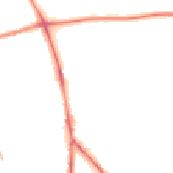Night-time road noise heatmap for PR1 6AS