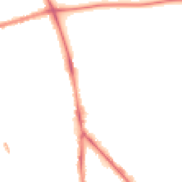 Night-time road noise heatmap for PR1 6DL