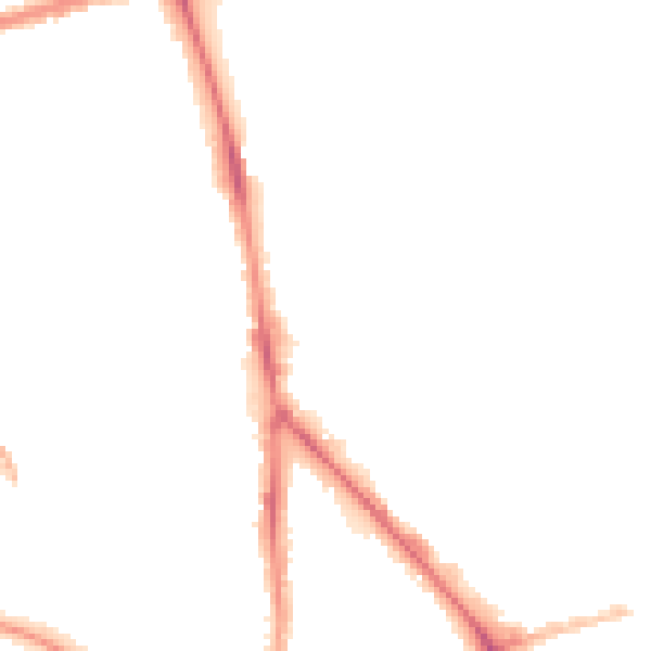 Night-time road noise heatmap for PR1 6DN