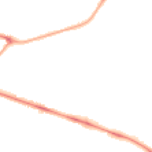 Night-time road noise heatmap for PR1 6HF