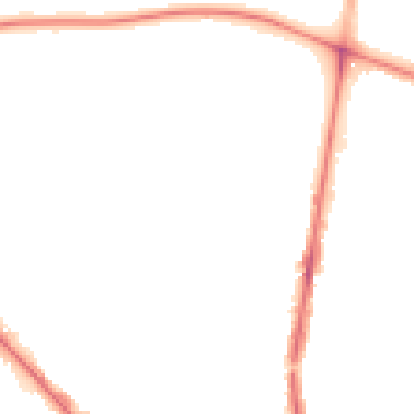 Night-time road noise heatmap for PR1 6LN