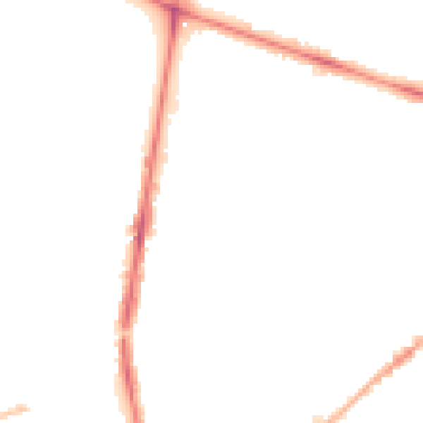 Night-time road noise heatmap for PR1 6TN
