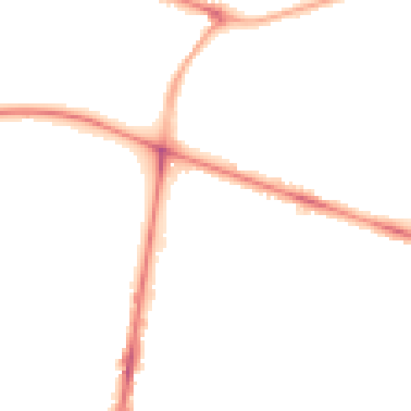 Night-time road noise heatmap for PR1 6UT