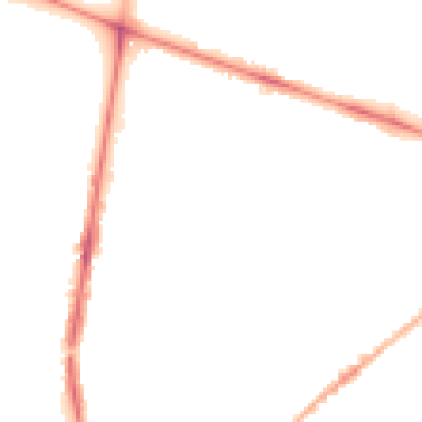 Night-time road noise heatmap for PR1 6YD