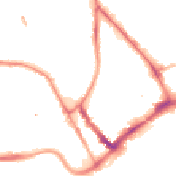 Night-time road noise heatmap for PR1 7AT