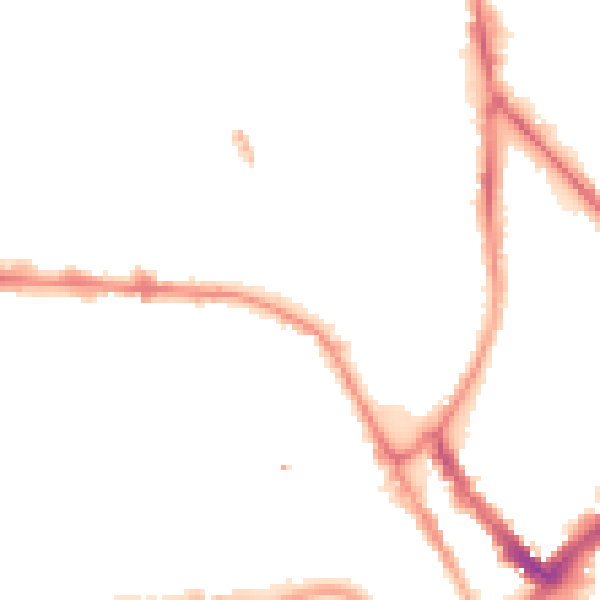 Night-time road noise heatmap for PR1 7DE