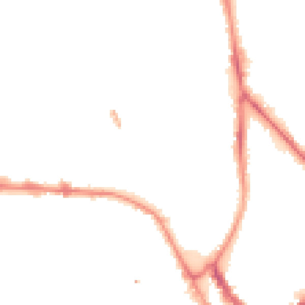 Night-time road noise heatmap for PR1 7DX