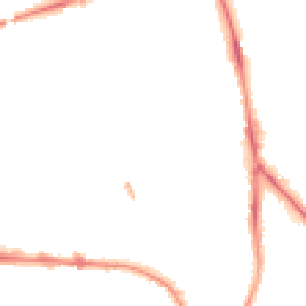 Night-time road noise heatmap for PR1 7EP