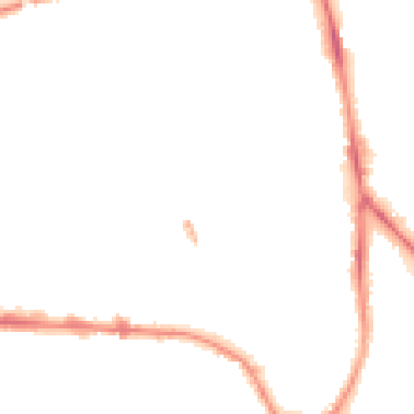Night-time road noise heatmap for PR1 7ER