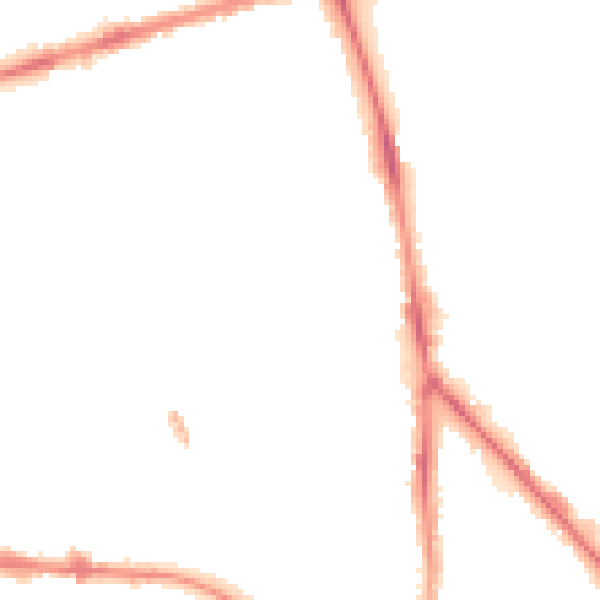 Night-time road noise heatmap for PR1 7PR