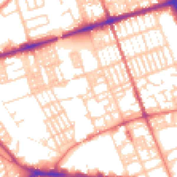 Daytime road noise heatmap for PR1 7PT