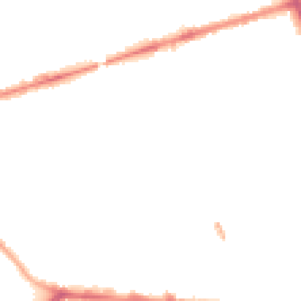 Night-time road noise heatmap for PR1 7PT