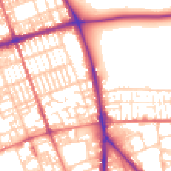 Daytime road noise heatmap for PR1 7RT