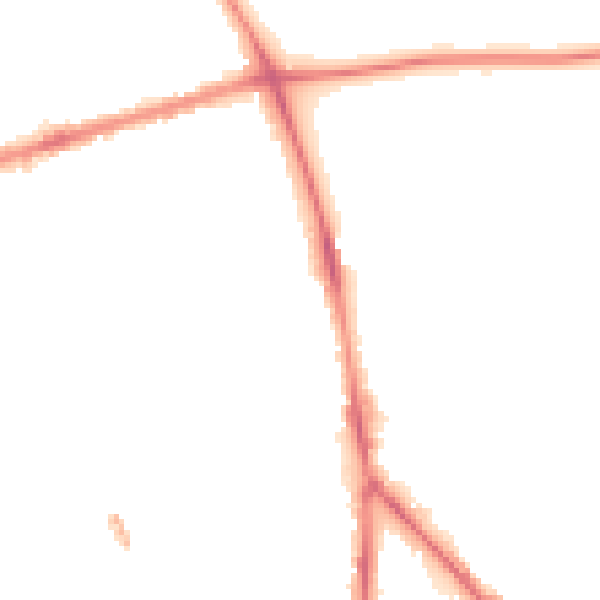 Night-time road noise heatmap for PR1 7RT
