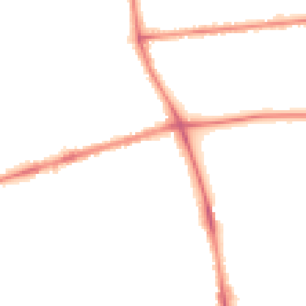 Night-time road noise heatmap for PR1 7UR