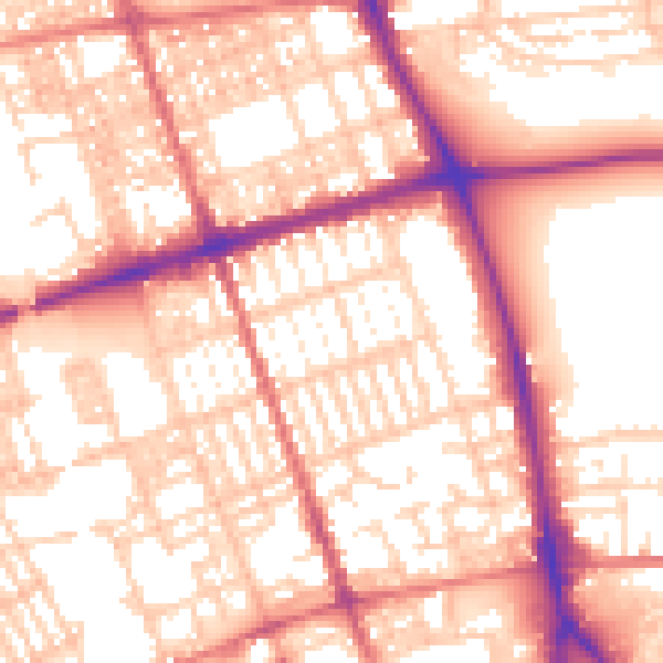 Daytime road noise heatmap for PR1 7XH