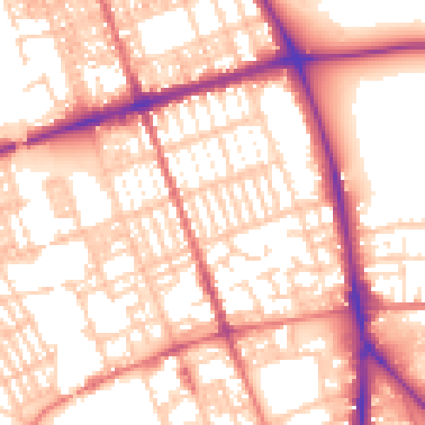 Daytime road noise heatmap for PR1 7XP