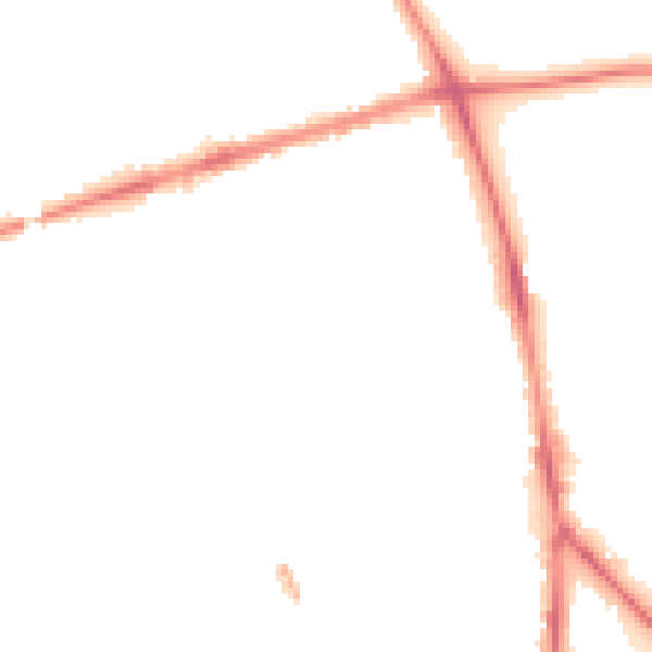 Night-time road noise heatmap for PR1 7XP
