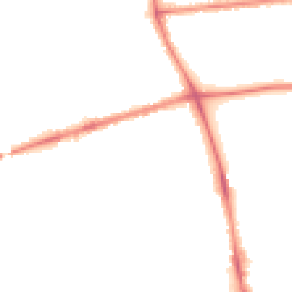 Night-time road noise heatmap for PR1 7YB