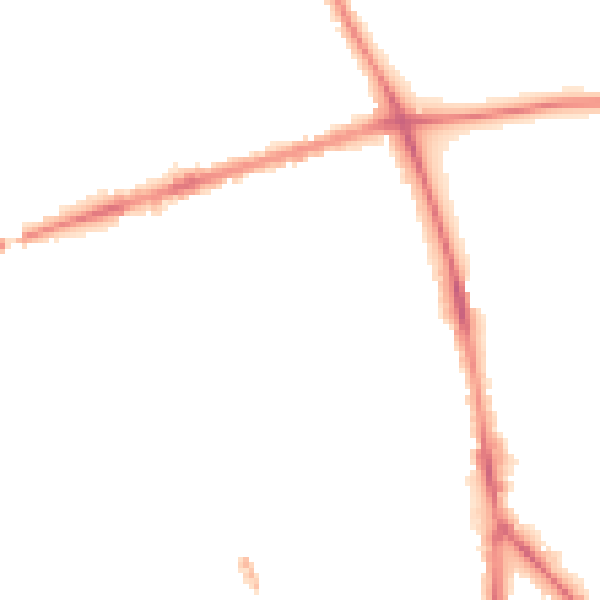 Night-time road noise heatmap for PR1 7YD