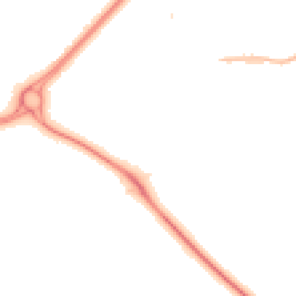 Night-time road noise heatmap for PR1 9BP