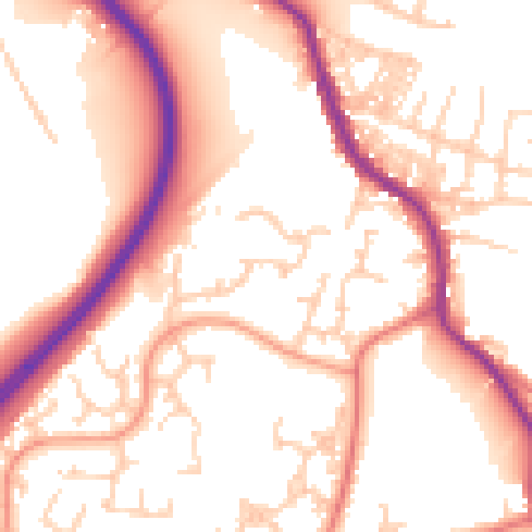 Daytime road noise heatmap for PR1 9JX