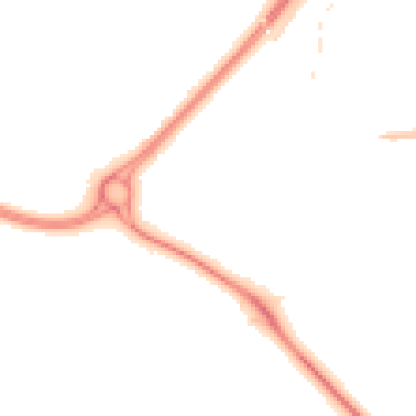 Night-time road noise heatmap for PR1 9LP